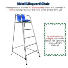 Lifeguard Pool High Chair with Sunshade, 304 Stainless Steel Safety Observation Ladder for Indoor/Outdoor Swimming (5.9'/70.8''/180cm)