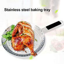 AFPSDLFJDLS Stainless Steel Round Multi Holes Oil Draining Barbecue Roast Chicken Tray Grilling Rack