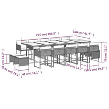 GBCDSWBR 15-Piece Rattan Dining Set, Outdoor Garden Patio Furniture