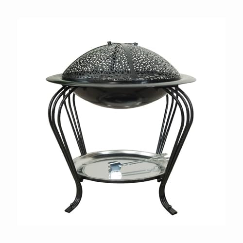 BNEI European Style fire Pit, Portable Tabletop fire Pit with fire net Cover, 55 * 60 cm, Suitable for Winter Warming, Barbecue (Large)