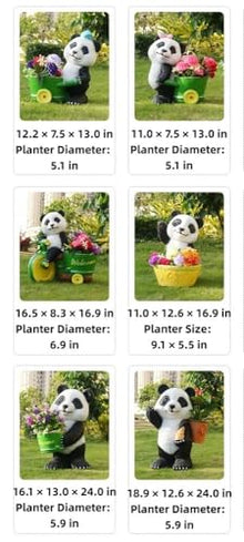 MeQibin Outdoor Panda Garden Statue Planter, Resin Animal Planter, Panda Decor, Cute Panda Flower Pot for Patio Balcony Yard Lawn(18.9 X 12.6 X 24.0IN)
