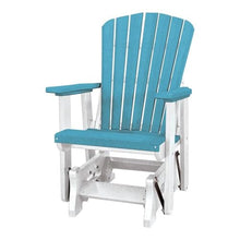 American Furniture Classics OS Home and Office Model 515ARW Fan Back Glider Made in The USA- Aruba Blue on White Base