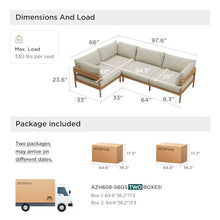 Acanva Vento Outdoor Patio Furniture Set, 4 Seats