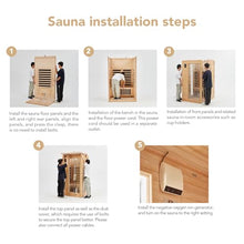PioneerWorks 2-Person Infrared Sauna Low EMF 6-Plate Wood Color
