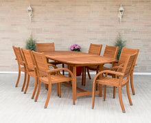 Amazonia Arizona 9 Piece Oval Outdoor Dining Set Eucalyptus