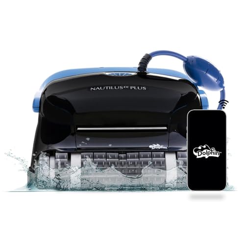 Dolphin Nautilus CC Plus Wi-Fi Automatic Robotic Pool Vacuum Cleaner, Always Cleaning, Never Charging, with Wall Climbing Scrubber Brush, Ideal for In-Ground Pools up to 40 FT in Length