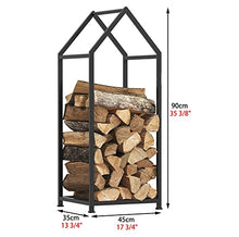 LZPHGB Babyce Firewood Log Rack Indoor Large Small Log Wood Rack for Firewood, Indoor Outdoor Firewood Stand Metal Modern, for Yard Fire Pits Camper Wood Shed Farmhouse,Large-45x35x90cm