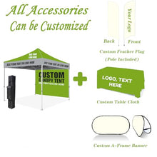 Custom Canopy Tent 10 x 10 Pop Up Canopy Tent for Tradeshow Advertising Gazebos with Logo, Nano-Grade Water Repellent Heavy Duty for Outdoor Events Business, w/Roller Bag (1 Full Wall)