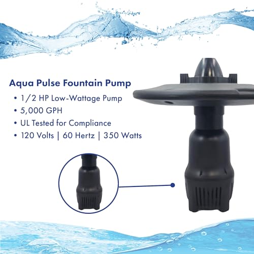 HALF OFF PONDS VXF Aerating Pond & Lake Fountain - 1/2 HP Pump with 3 Display Patterns & 100 Foot Cord White Lights