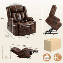 FILWY Power Lift Recliner Chair for Elderly with Massage and Heat, Brown