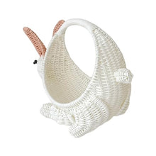 Whoasyst Elegant Rabbits Storage Basket Sturdy Woven Organizers Home Accessory for Gifts Candy and Home Decoration Woven Picnics Basket