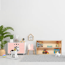 Contender 2 Shelf Bookcase & Storage Unit Natural Finish Gold