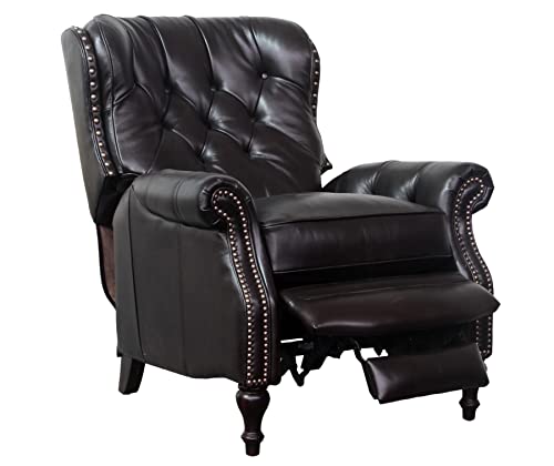 BarcaLounger Kendall high Barrel Back wingchair Recliner Lounge Chair 7-4733 in Shoreham Fudge All Leather 5700-87 - Curbside Delivery