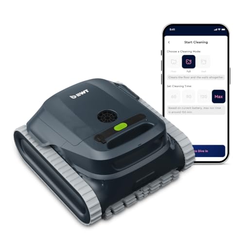 BWT ES Echo Cordless Robotic Pool Cleaner, Cleans Floor, Walls & Waterline, Up to 2.5-Hour Runtime, 4,000 GPH Suction, for Above-Ground & In-Ground Pools