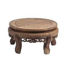 YUEYOULII Bonsai Display Stand Fishtank Vase Bonsai Round Base Wood Buddha Statue Strange Stone Base for Home Office Decoration (Color : A, Size : 40CM)
