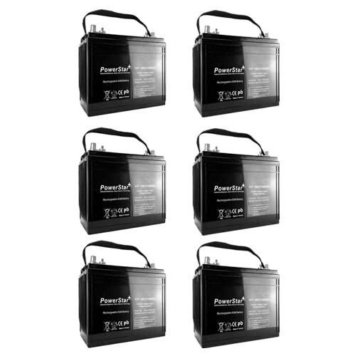 PowerStar T-1275 12V 135Ah Maintenance Free GC12 Deep Cycle Battery x6 Black