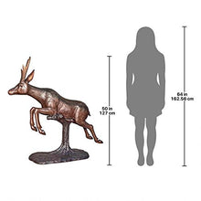 DESIGN TOSCANO Leaping Pronghorn Antelope Cast Bronze Garden Statue Bronze