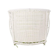 Outdoor Wicker Standing Basket Chair with Cushion for Outdoor Seating with Washable Cushion-Perfect for Balcony Deck and Poolside Furniture Sets Beige (White)