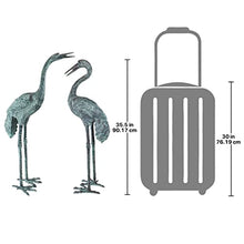 Design Toscano Emerald Verde Large Cranes Cast Bronze Garden Statue Set Verdigris