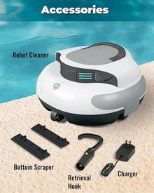 KANGJIEM Automatic Pool Cleaner, Powerful Robotic Pool Vacuum with 2 Motors, Wall Climbing,100 Mins Running Time for Above-Ground Pools up