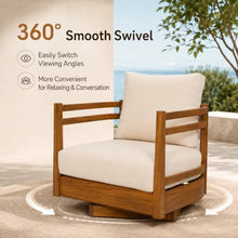 WDYLWFHW 360 Outdoor Swivel Chair Set of 2, Patio Chair with 7" Cushion