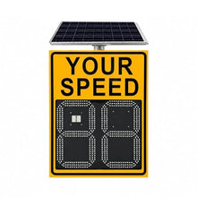Solar Radar Speed Sign for Neighborhood & School Zones, 20x27 or 24x35 Inch, LED MPH/KMH, Stable Radar in Rain/Snow, Daylight Readable, Rust-Free Aluminum, Easy Pole Mount – No Wiring(yellow,20*27in)