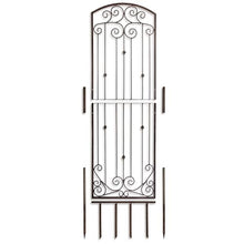 H Potter Premium 8-Foot Iron Garden Trellis - Heavy Duty Plant Support for Climbing Vines & Privacy Screen