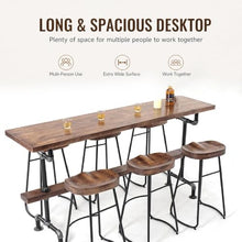 Bar Table, Industrial Narrow Solid Wood Counter Height Bistro Breakfast Bar
