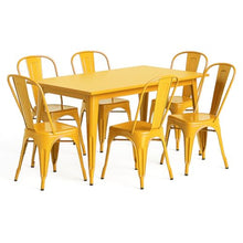 63" x 31" Metal Bistro Table Set – 7 Piece Indoor Outdoor Cafe Seating for Patio or Restaurant