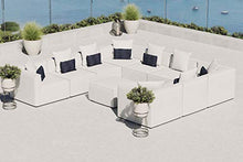 Modway EEI-4389-WHI Saybrook Patio Upholstered Sectional Sofa in White, 10-Piece Set