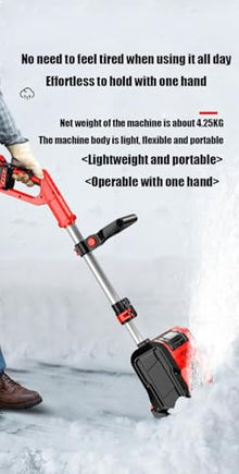 HYUIO Cordless Handheld Electric Snow Thrower,Handheld Cordless Electric Snow Shovel,Cordless Electric Snow Blower,with Adjustable Handle&Telescopic Pole,A