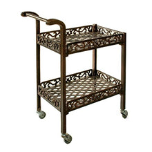 Oakland Living 6029-AB Mississippi Cast Aluminum Service Cart, Antique Bronze