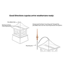Good Directions 26" Square Manchester Vinyl Victoria Copper Finial Cupola White