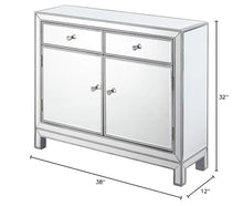 Elegant Lighting Reflexion Mirrored Nightstand Antique Silver