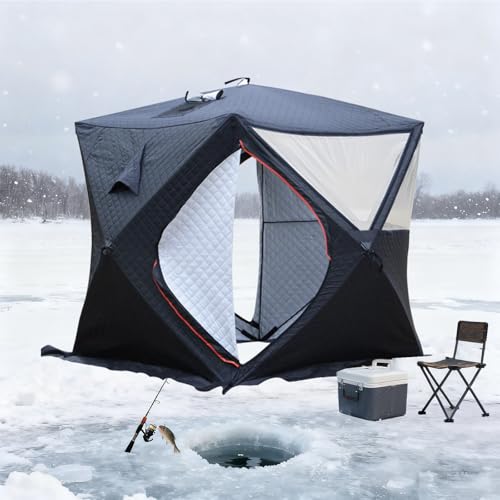 LKXNEW Portable Outdoor Sauna Tent for 3-4 People - Foldable Insulated Ice Fishing Tent with Stove Chimney,All-Weather Camping or Home Use