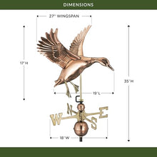 Good Directions Polished Copper Landing Duck Weathervane – Decorative Rooftop Accent for Barns, Homes, Sheds, and Cupolas – Durable & Handcrafted