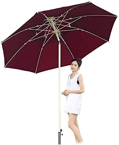Housewares Sun Parasol Umbrella Garden Outdoor Parasol with Push Button Tilt and Crank,Patio Umbrella for Balcony Table, Deck, Backyard, Swimming Pool, Garden (Color : Blue) (Red)