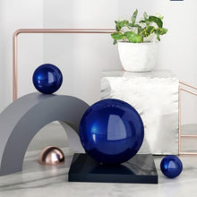 YDJIANCAI 1 Pcs Garden Sphere Mirror Gazing Ball, Stainless Steel Polished Reflective Smooth Hollow Globe Ball, Shiny Decorations Addition to Garden Patio Yard Home, Blue(Size:18.89 in/48 cm)