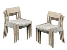 WholesaleTeakFurniture Qty 6 - Grade-A Teak Wood Luxurious Solo/Single Amilo Weathered Teak Stacking Armless Chairs #26AMAL