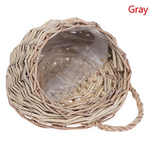 A1DFDFGOQSFG Flower Pot Flower Planter Wall Hanging Wicker Rattam Basket Garden Vine Pot Plants Holder (Color : OneColor) (Gray)