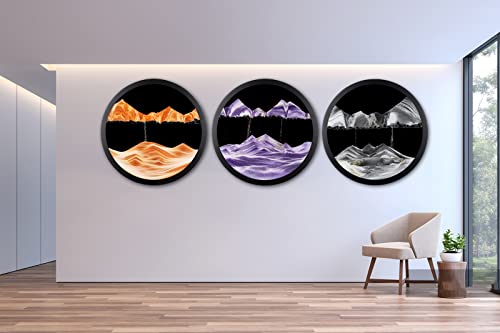 AECEVAN Wall Mount Moving Sand Art 23.6'' 3D Deep Sea Sculpture Black-i
