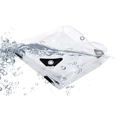 FOGUO Clear Waterproof Cover Tarp 26.2x29.5ft, Clear Tarps Heavy Duty with Grommets, Thicken Transparent Waterproof Tarpaulin, Plant Cover Insulation Shed Cloth, for Greenhouse Plant Cover