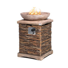 HOMPUS Propane Fire Pits for Outside 40,000 BTU Gas Fire Pit Table 20-inch Patio Square Smokeless Concrete Fire Table Lava Rocks and Rain Cover for Garden,Deck,Pool,Backyard, CSA Certified
