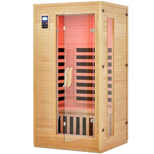 PioneerWorks 2-Person Infrared Sauna Low EMF 6-Plate Wood Color