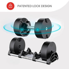 FF Finer Form NÜOBELL Adjustable Dumbbell Pair 5-80 lbs Black and Silver