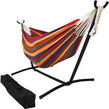 Double Hammock with Detachable Stand,2 Person Heavy Duty,Easy Assemble,Weatherproof Premium Quilted Camping Hammock for Indoor Outdoor,Patio(C)