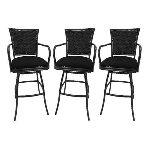 Set of 3 - Outdoor Indoor Extra Tall 34" Bar Stool - Erin on Brown Frame