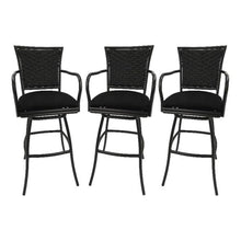 Set of 3 - Outdoor Indoor Extra Tall 34" Bar Stool - Erin on Brown Frame