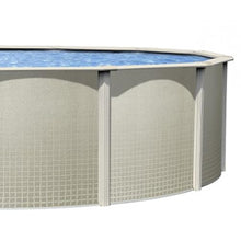 Wilbar Pools 'Impressions' 15 ft x 24 ft Oval Above Ground Swimming Pool | 48 Inch Resin Protected Steel Sided Walls | Bundle Includes: 25 Gauge Overlap Liner & Widemouth Skimmer