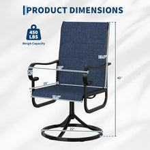 Patio Swivel Chair Set of 6, 360° Swivel & 15° Rocking High Back Outdoor Dining Chairs, All-Weather Metal Frame Patio Chairs for Backyard, Deck, Garden, Poolside Indoor Outdoor Use, Table Not Include